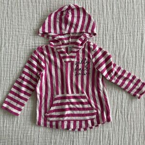 Pink and white stripe shirt/cover up